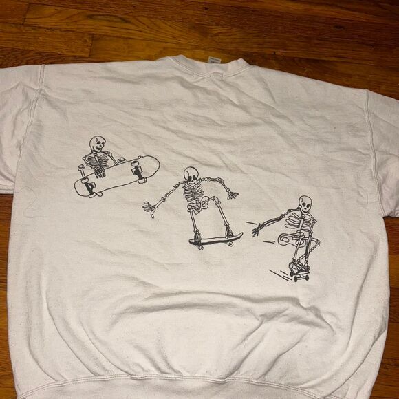 Urban outfitters Cream Skeleton Sweatshirt - Picture 3 of 4